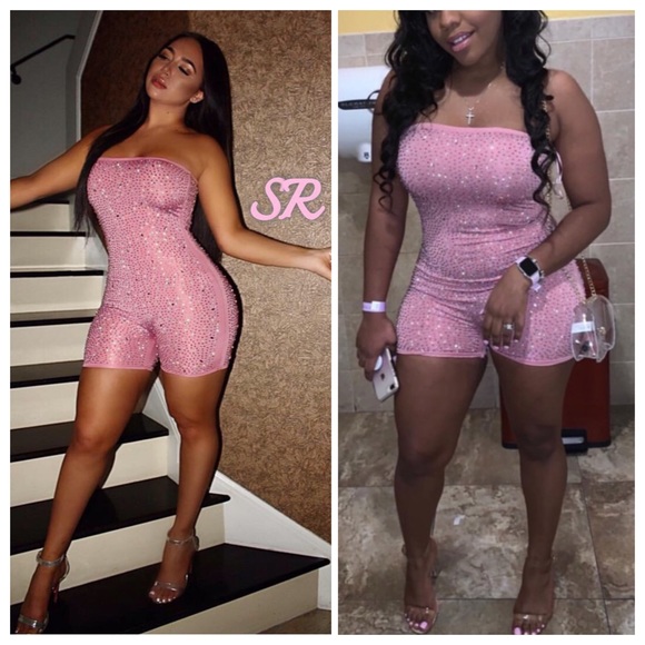 Pink Rhinestone Romper - Picture 2 of 8